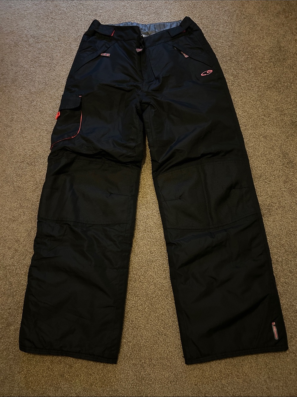 C9 Champion Girls Black with Pink Trim Snow/Ski Pants Size XL 14-16